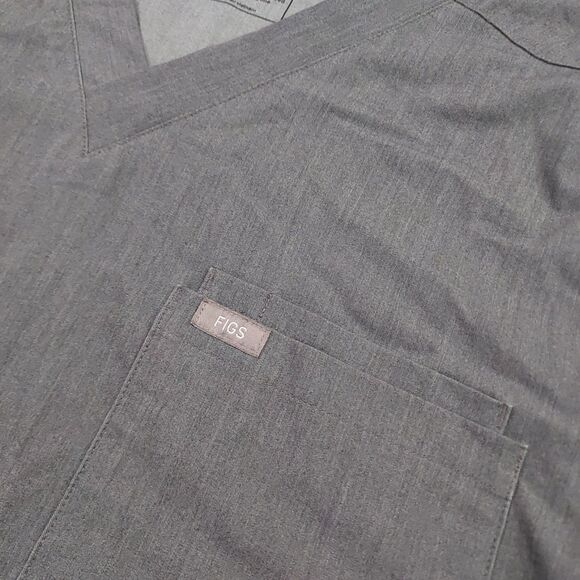 Figs Leon Three-Pocket Scrub Top Mens XL Gray Short Sleeve Utility Uniform Work - Picture 6 of 10